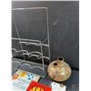 Image 4 : Wine Rack, Vase, (3) Clan Books, Misc