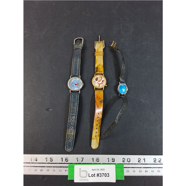 (3) Watches: Care Bear, Timex, Angels - As Is