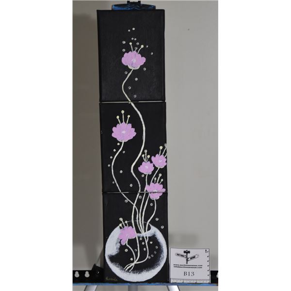 Pink Flower on Black