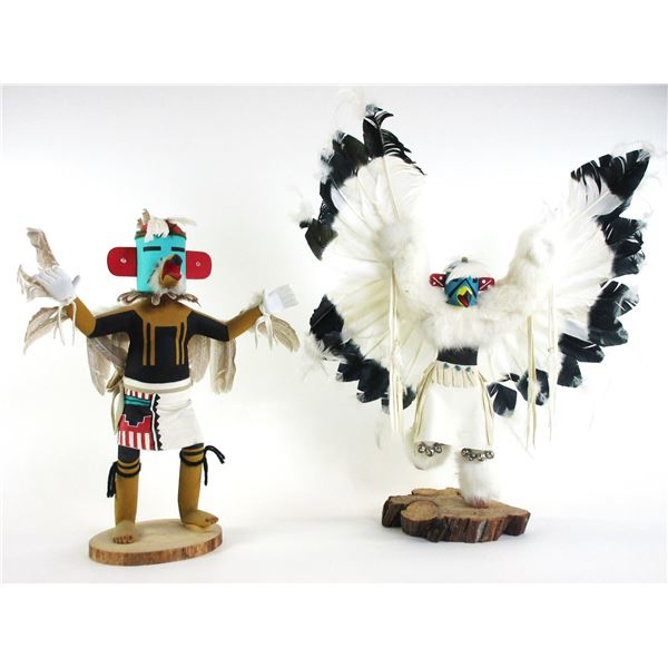 2 Kachina Dolls- 24" White "Eagle Dance Martin"- 18" Eagle Dancer A Francis