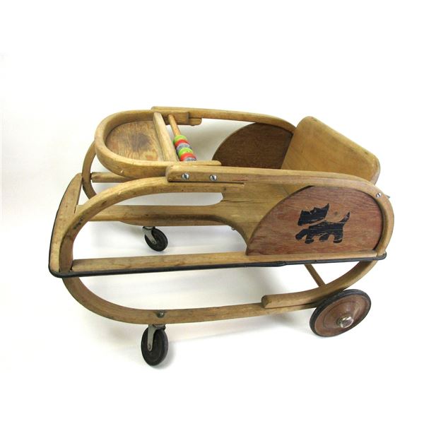 Antique 4 Wheel Baby Stroller- 16" X 26" X 14"