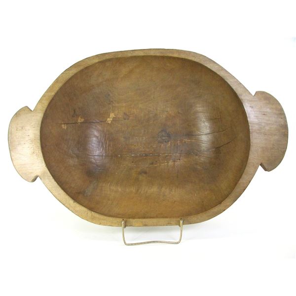 Hand Carved Primitive Dough Bowl- 26.5" X 17.5"