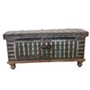 Image 1 : Large Wedding Trunk- Hand Forged  Metal Work- 25.5" X 52" X 28"- Good Condition