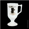 Image 1 : TIKI GARDENS WHITE GLASS PEDESTAL COFFEE MUG. - B