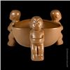 Image 1 : SATIN LIGHT BROWN ORCHIDS OF HAWAII TRI-MARQUESAN SCORPION DRINK BOWL.