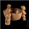 Image 2 : SATIN LIGHT BROWN ORCHIDS OF HAWAII TRI-MARQUESAN SCORPION DRINK BOWL.