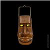 Image 1 : SMILING MOAI TIKI CANDLE LANTERN w/ YELLOW MARBLE EYES.