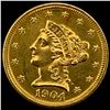 Image 1 : 1904 Liberty Head Quarter Eagle UNCIRCULATED