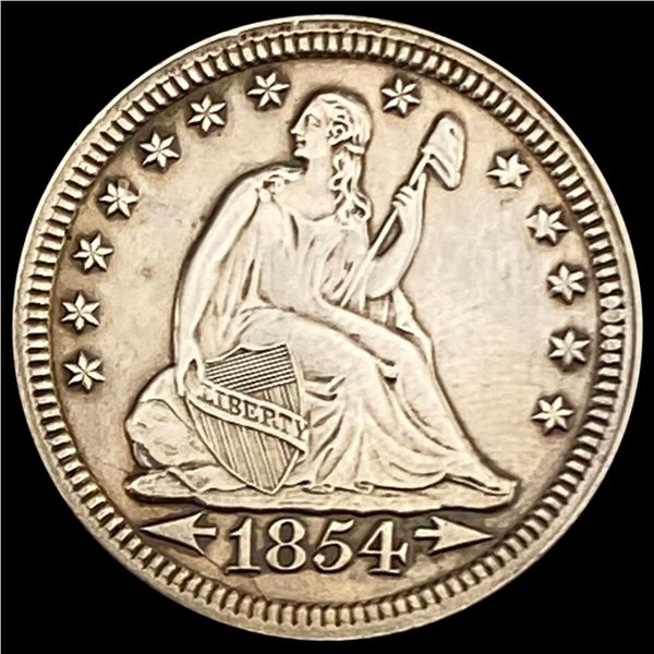 1854 Arrows Seated Liberty Quarter CLOSELY UNCIRCULATED