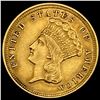 1854 $3 Indian Princess Head Gold UNCIRCULATED