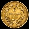 Image 2 : 1854 $3 Indian Princess Head Gold UNCIRCULATED