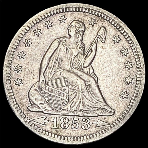 1853 Arrows Seated Liberty Quarter CLOSELY UNCIRCULATED