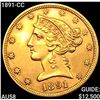 1891-CC $5 Gold Half Eagle