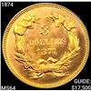 Image 1 : 1874 $3 Gold Piece