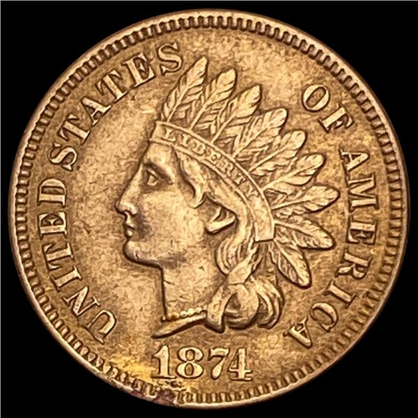 1874 Indian Head Cent CLOSELY UNCIRCULATED