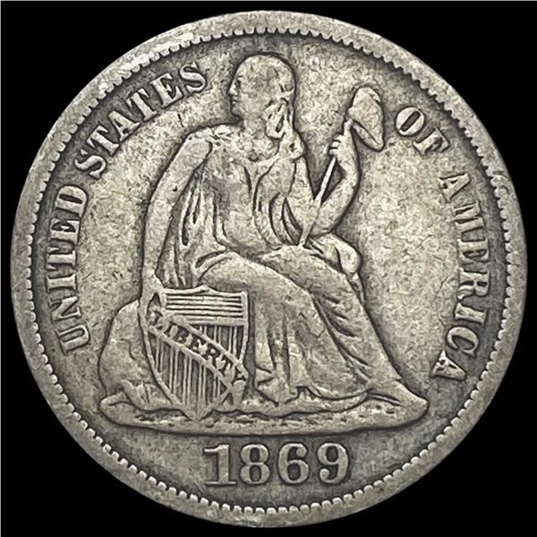 1869-S Seated Liberty Dime NEARLY UNCIRCULATED