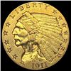 Image 1 : 1911 Indian Head Quarter Eagle $2.50 CLOSELY UNCIRCULATED