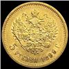Image 2 : 1899 Russian 5 Roubles Gold AGW.1245oz UNCIRCULATED