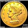 Image 1 : 1861 Old Reverse Civil War $2.50 Gold Quarter Eagl