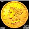 Image 1 : 1862 $2.50 Gold Quarter Eagle CHOICE BU
