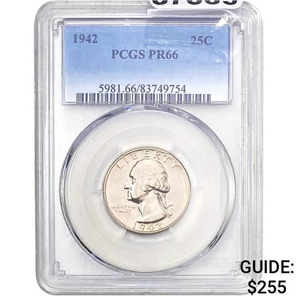 1942 25C Washington Quarter PCGS PR66