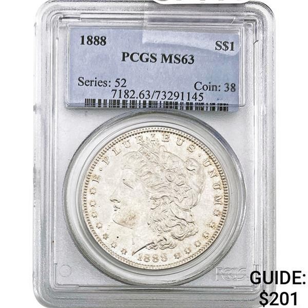 1888 Morgan Silver Dollar PCGS MS63