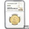 1918 Mexico Gold 20 Pesos .4823oz AGW NGC AU58
