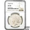 1923-D Peace Dollar NGC AU58