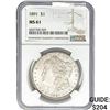 Image 1 : 1891 Morgan Silver Dollar NGC MS61