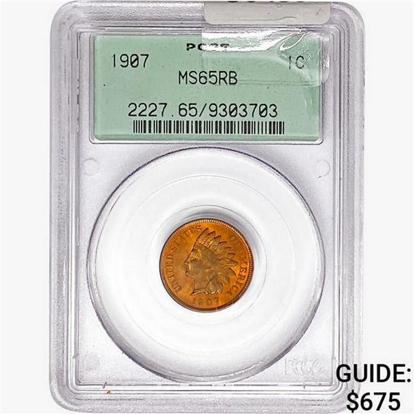 1907 Indian Head Cent PCGS MS65 RB