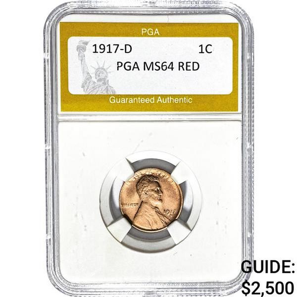 1917-D Lincoln Cent PGA MS64 RED