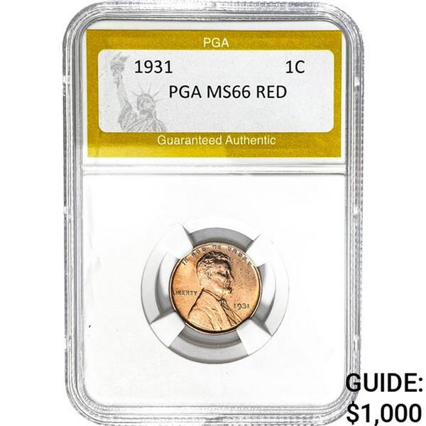 1931 Lincoln Cent PGA MS66 RED
