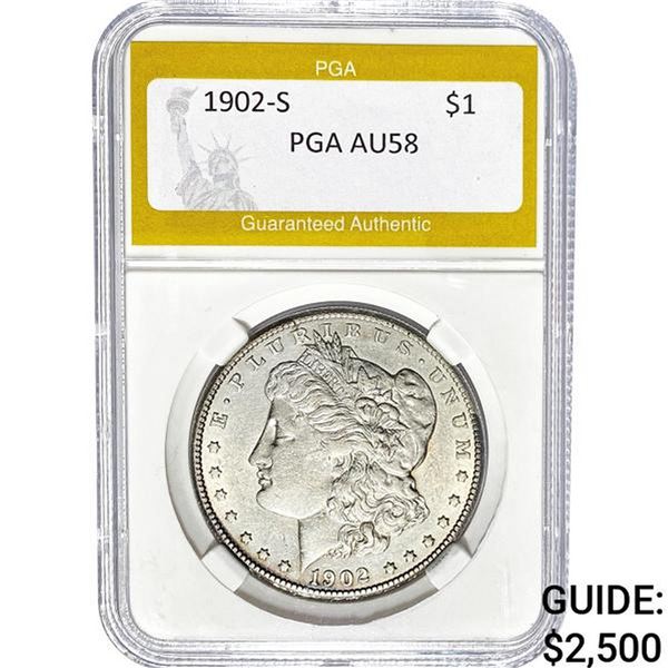 1902-S Morgan Dollar PGA AU58