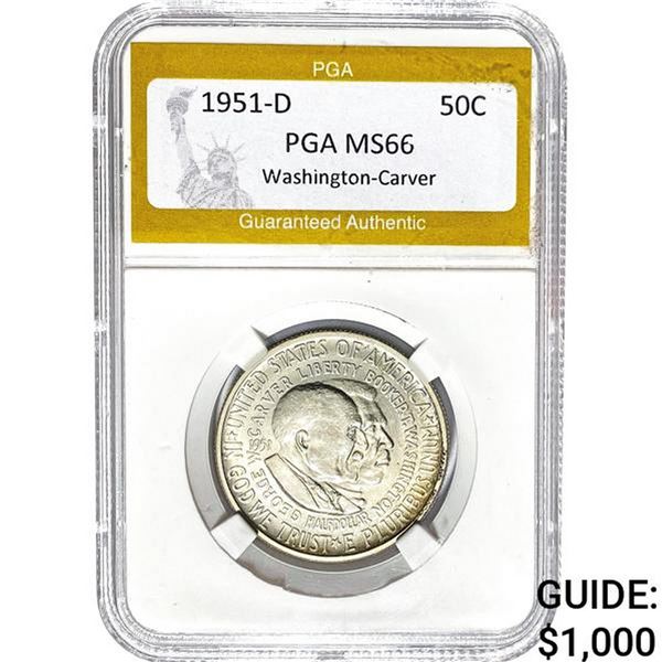 1951-D Washington-Carver 50C PGA MS66