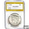Image 1 : 1921 Peace Dollar PGA MS63