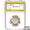 1860-O Seated Liberty Quarter PGA MS61 P