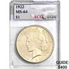 Image 1 : 1922 Peace Dollar ACG MS-64