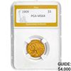 1909 $5 Indian Head Half Eagle PGA MS64