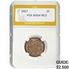 Image 1 : 1867 Two-Cent Piece PGA MS64 RED