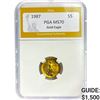 1987 $5 Gold Eagle PGA MS70