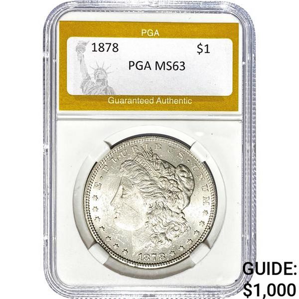 1878 Rev of 79 Morgan Silver Dollar PGA MS63