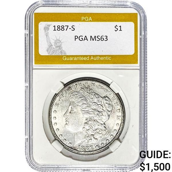 1887-S Morgan Silver Dollar PGA MS63
