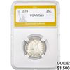 Image 1 : 1874 Seated Liberty Quarter PGA MS63