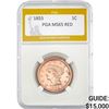 1855 1C Braided Hair Cent PGA MS65 RED