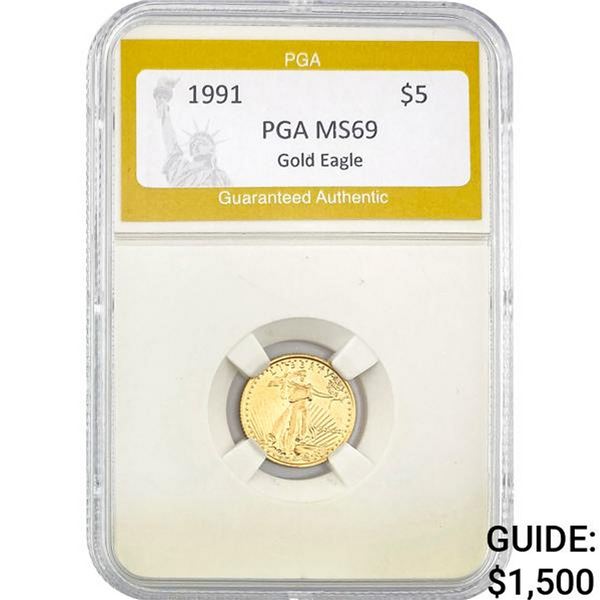 1991 $5 Gold Eagle PGA MS69
