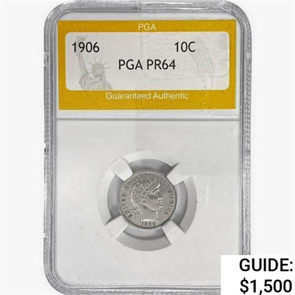 1906 Barber Dime PGA PR64