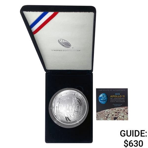 2019 Apollo 11 50th Anniv. 5oz Silver Dollar