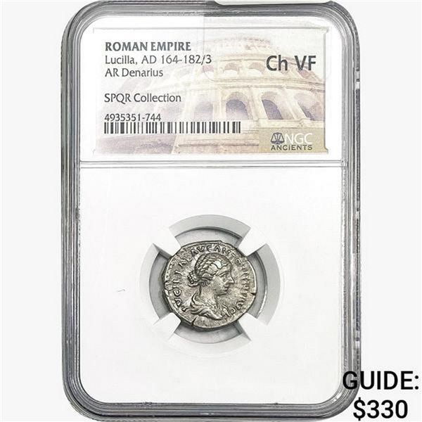 Roman Lucilla, AD 164-182/3 Silver Denarius NGC Ch VF