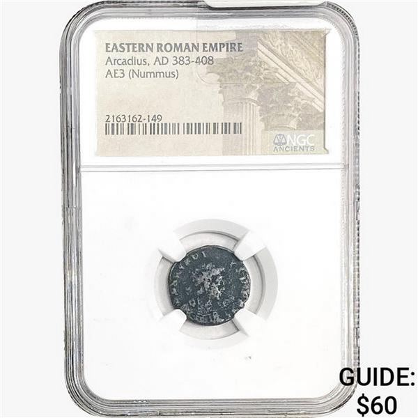 East Roman Arcadius, AD 383-408 AE3 Nummus NGC