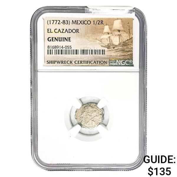 [1772-83] Mexico 1/2 Real El Cazador NGC Genuine